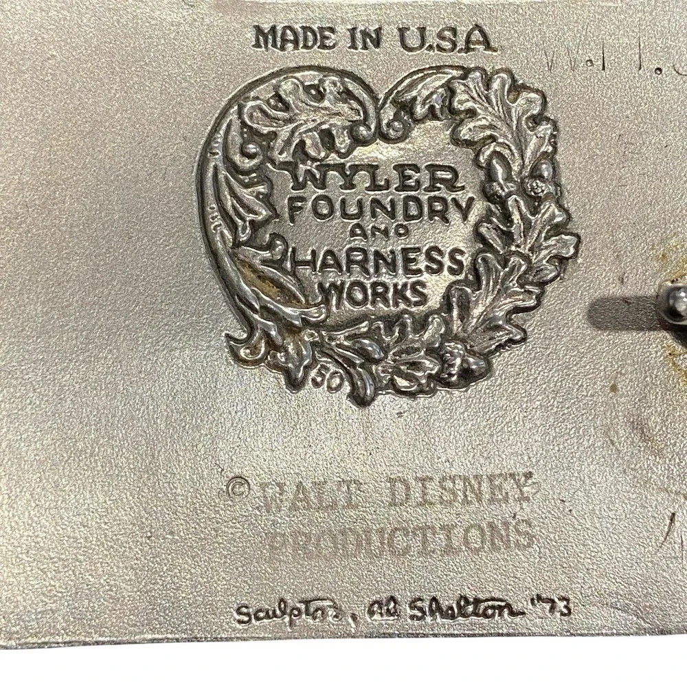 Vintage 1973 Disney Mickey Mouse Belt Buckle Al Shelton Wyler Foundry‎ USA